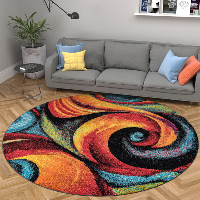 Latitude Run® Weisman Abstract Area Rug in Red/Blue & Reviews Wayfair